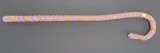 Heavy art glass cane, candy cane twist, pink and yellow, 26
