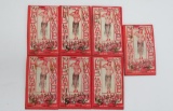 Seven c 1950's Hulu girl motion cards in packages