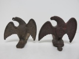 Two antique cast iron snowbird roof ice catchers, eagles, 5