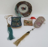 Oriental lot with small purses and china