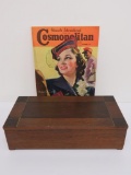 Oct 1938 Cosmopolitan magazine and wood hanky trinket box