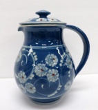 Herman Nils Kahler Danish Modern Pottery pitcher, Marguerit daisy, 7 1/2