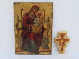Two Religious Icons, Russian and Italion