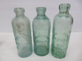 Three Milwaukee Hutch and Blob bottles, 7 1/2