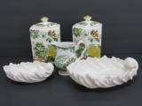 Lovely green and yellow china lot with Lenox dishes and Henley Mason ironstone