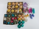 Large lot of vintage Christmas ornaments, some shiny brights, about 50 pieces