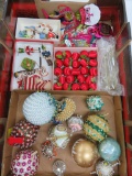 Vintage Christmas ornaments, beaded, satin, wood and metal