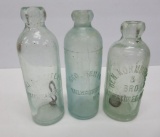 Three Milwaukee Hutch and Blob bottles, 7 1/2