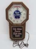 Pabst Blue Ribbon clock, Good Old Time Beers, 19 1/2