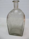 Open pontil etched bottle, rolled rim, 10