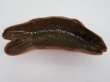 Antique redware fish dish, 12