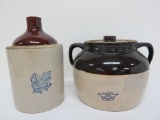 1 gallon Western jug and 4 Crown bean pot