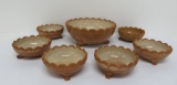 Greentown chocolate berry set master bowl and six individuals