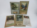 1930's to 1950's Advertising calendars, Lindstrom Bakery, hardware, garage and bowling