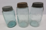 Three styles of Ball Mason Jars, quart