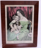 The Household Pets, period framed, Currier and Ives, 12