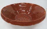 Redware strainer, attributed to Conrad Langenberg, 14