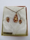 Armby 23K Hammered gold necklace and earrings