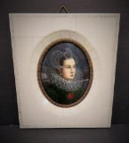 Miniature Oil Painting, M Rubens, Maria Stuart