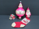 Vintage Santa Claus ornaments and figurine