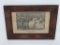 Currier and Ives framed print, Death of President Lincoln, period frame, 22' x 15 1/2