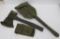 Three Army accessories, ax, trench shovel and ammo pouch