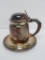 Mappin and Webb, plate, covered syrup pitcher, 4
