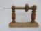 Antique wooden quilling spool winder