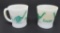Sinclair advertising mugs, Fire King style, 3 1/2