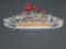 Victory Glass Company Miniature Warship candy container, 5 1/2