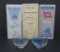 Wabash Railroad time tables and two Roly Poly Blue Bird glasses