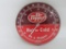 Plastic and metal Dr Pepper round thermometer, 12