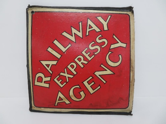 Railway Express Agency sign, cardboard, 14"