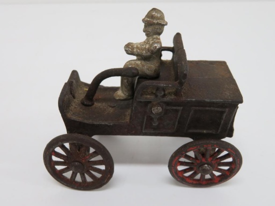 Cast Iron car and driver 3 1/2"