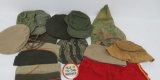 14 military hats, Marine pin and marine shorts