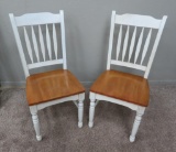 Two wooden arrowback chairs, contemporary, rustic farmhouse