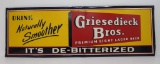 Drink Naturally Smoother Griesedieck Bros Beer, metal sign,