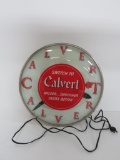 Calvert Whiskey light up clock in original box, dome, 14