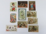 10 Sewing Trade cards, JP Coats and Clark, children and Cats