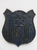 1861 1865 US Shield marker, cast iron, 8 1/2