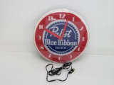 Pabst Blue Ribbon light up clock, working, 17