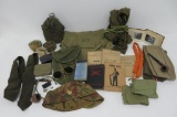WWII Era Military lot, photos, field manuals, and accessories