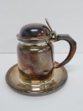 Mappin and Webb, plate, covered syrup pitcher, 4