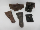 Leather ammo belts, US holsters and Carl Zeiss Jena DRP binoculars