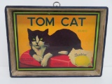 Tom Cat Sunkist fruit crate end, shadow box framed, 14