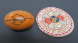 Football metal needle case and Supreme Court Elks baseball booklet