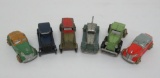 Six metal car and truck toys, 3