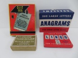 Four anagram and word game lot, great for crafting!, vintage games