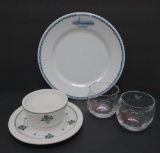 Railroad dining car china and glassware, Delaware Lackawanna Railroad