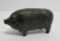 Cast iron pig still bank, 4